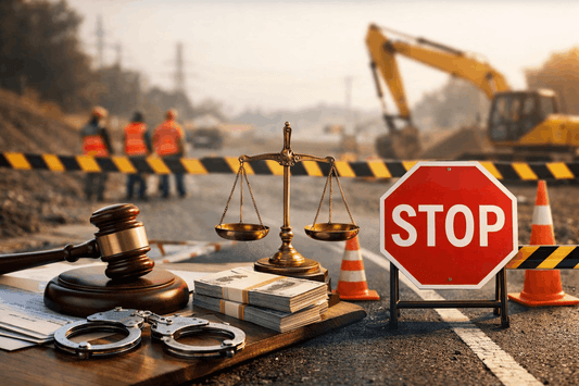 Sanciones por incumplir la PRL en obras viales. Multas, responsabilidades y cómo evitarlas